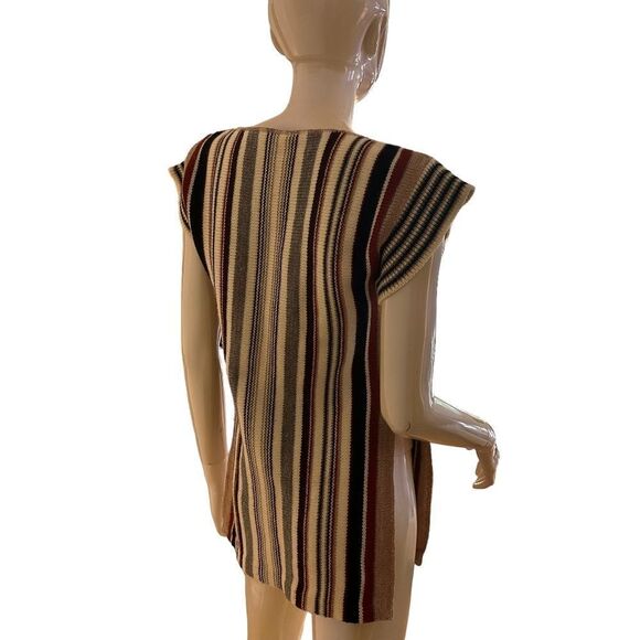 Vintage Striped Knit Shirt with Side Split Hem - Picture 2 of 14